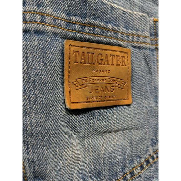 TAILGATER Men Jeans Mid Rise Straight Leg Solid Blue Medium Wash W:40 L:32 - Picture 6 of 9